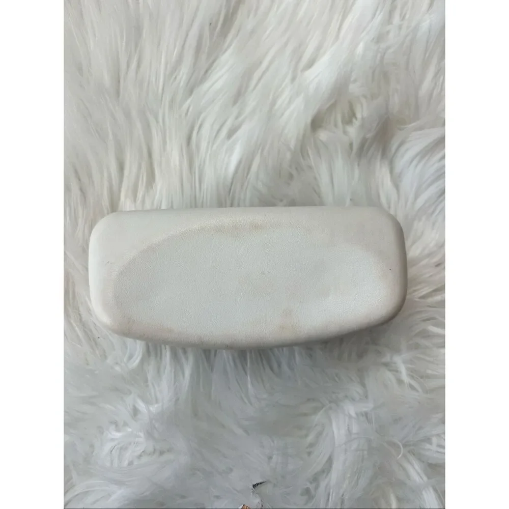 White Dolce Gabbana D&G Leather Hardshell Eyeglass Case 6.5